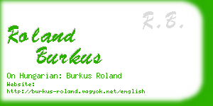 roland burkus business card